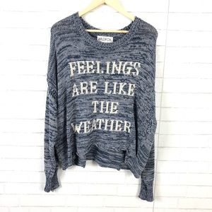 WILDFOX Feelings Are Like The Weather Sweater EUC
